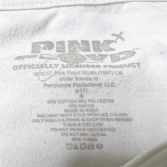 Pink Floyd Animals Tour Raw Hem Graphic Pocket T-Shirt White Women’s Sz S - Picture 11 of 11
